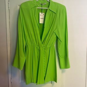 Zara 2021 neon green dress. XL NWT
